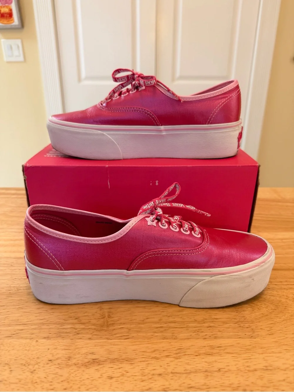 VANS Stackform Pink Metallic Platform Sneakers-Barbie Edition 9